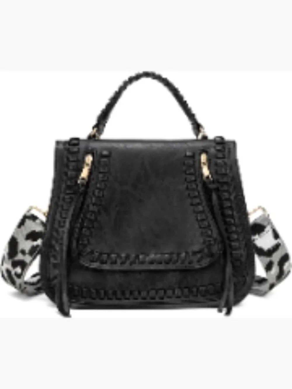 Vintage Crossbody Bag Women Multi-Pocket Zipped Faux Leather Handbag Shoulder